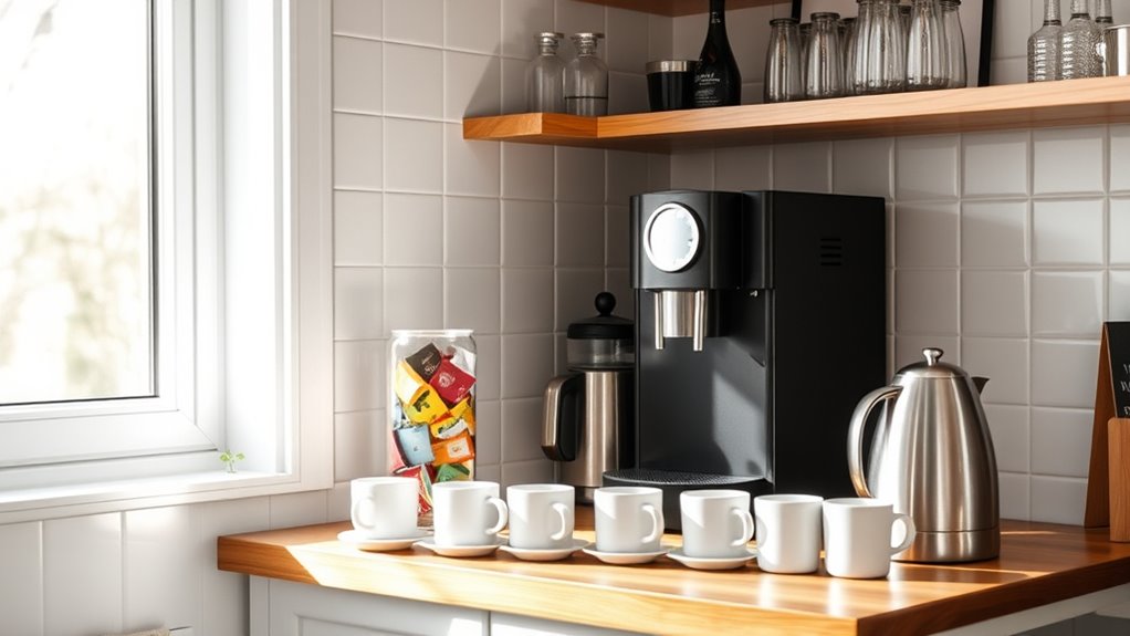 organized accessible beverage station