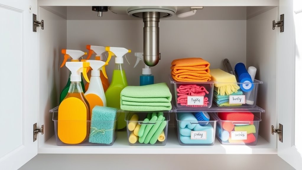 organized under sink storage solutions