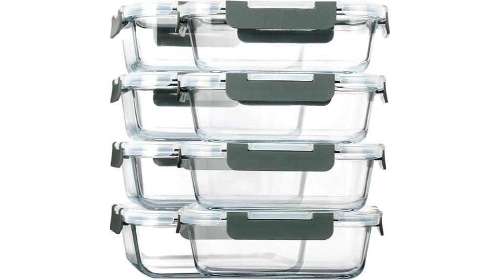 eight glass container set