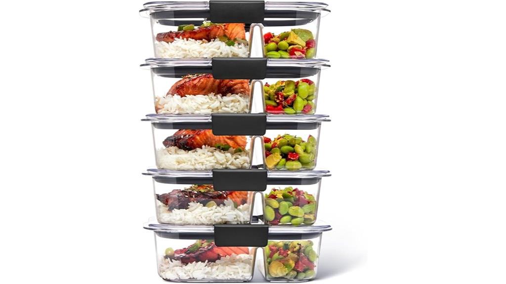 five pack 2 compartment containers