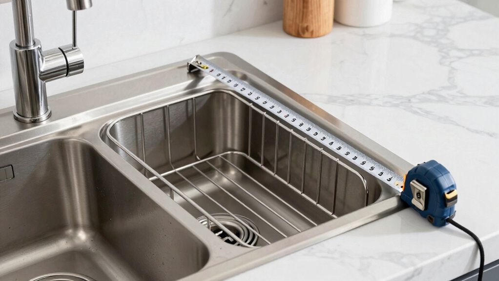 measure sink width accurately