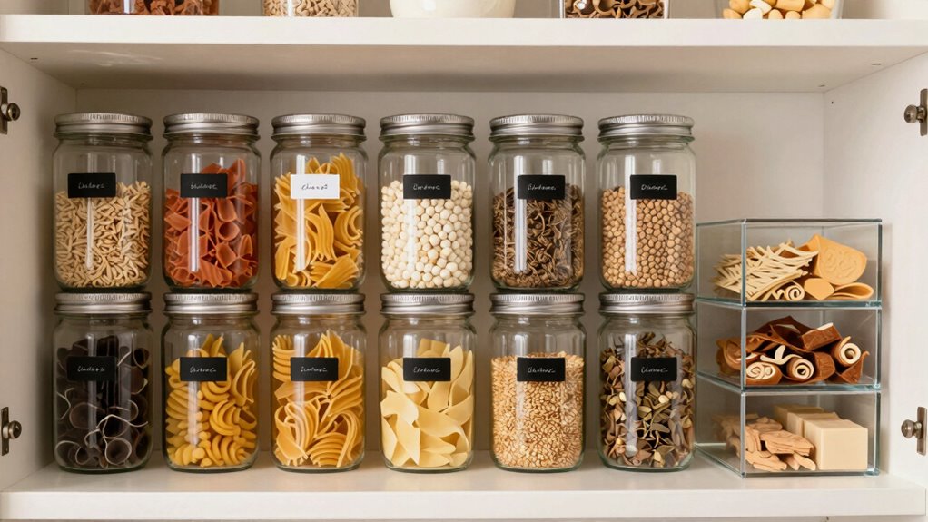 organize with containers and labels