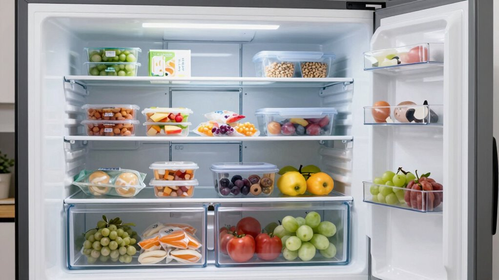 organized labeled freezer zones