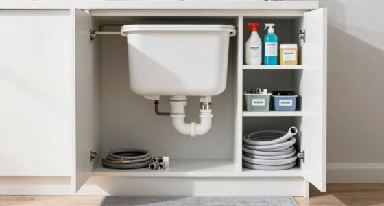 organized plumbing storage solution