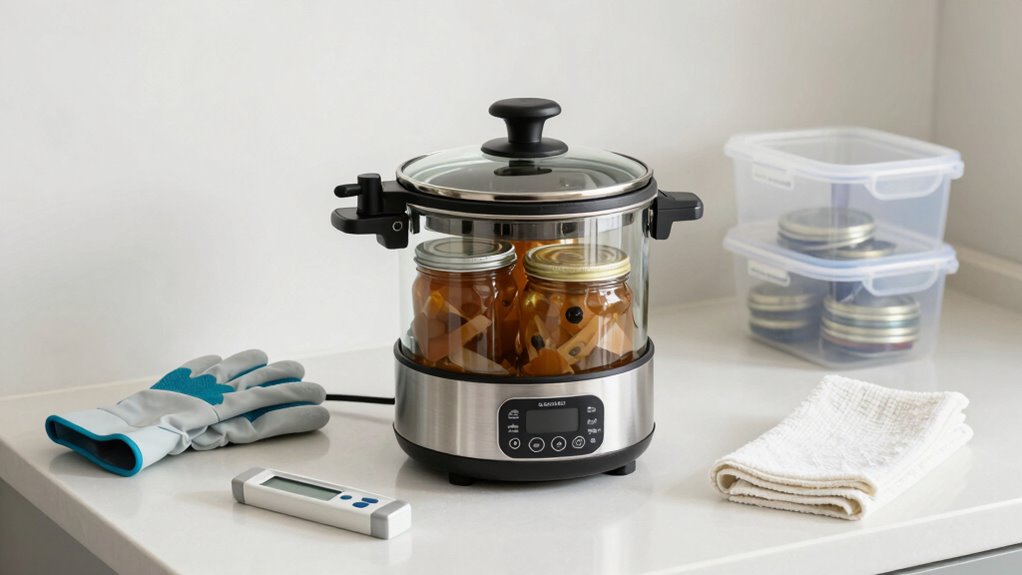 organized safe canning workspace