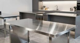 top stainless steel work tables