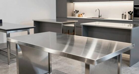 top stainless steel work tables