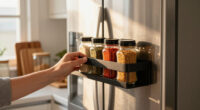 This Magnetic Shelf Turns The Empty Side Of Your Fridge Into Extra Storage Space