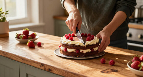 Torta Al Cioccolato Con Strati Di Crema Di Ricotta E Frutti Rossi