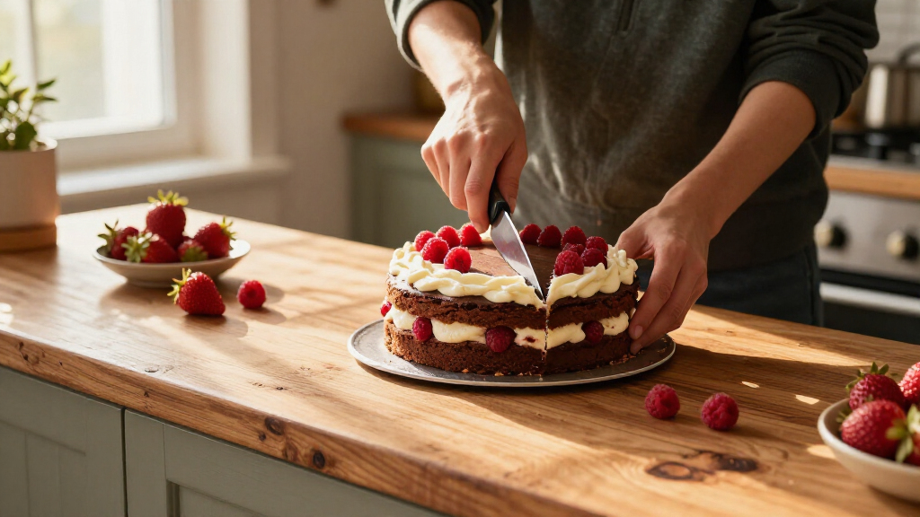 Torta Al Cioccolato Con Strati Di Crema Di Ricotta E Frutti Rossi