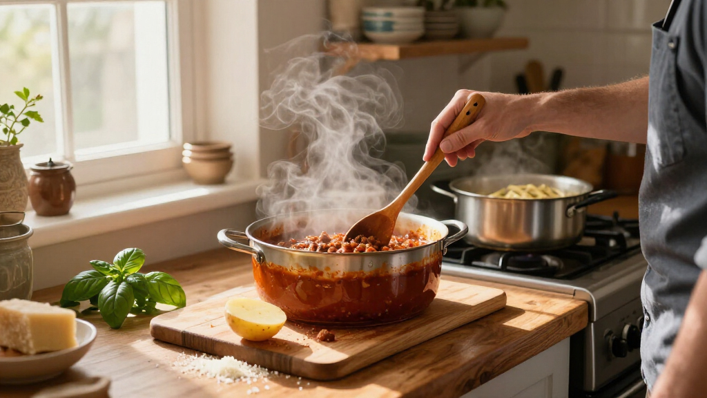 For The Best Pasta With Meat Sauce, Add A Potato