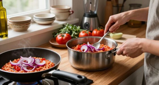 Tomato Risotto With Frizzled Red Onions