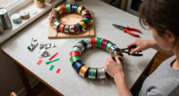 DIYer Transforms Old Tin Cans Into The Cutest Wreath